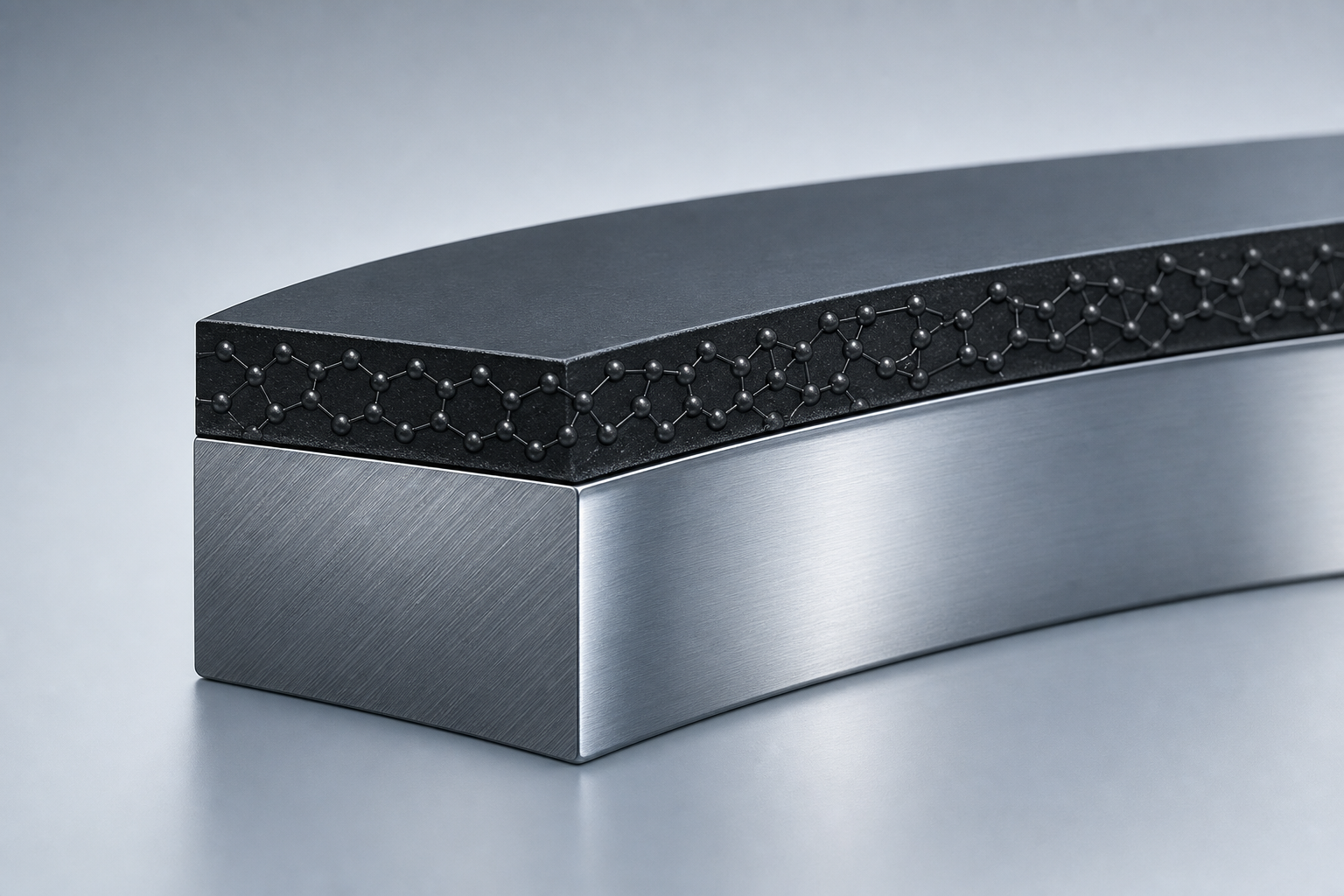 DLC coating cross-section on a steel piston-ring substrate