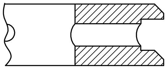 Double bevelled edge (G) section drawing