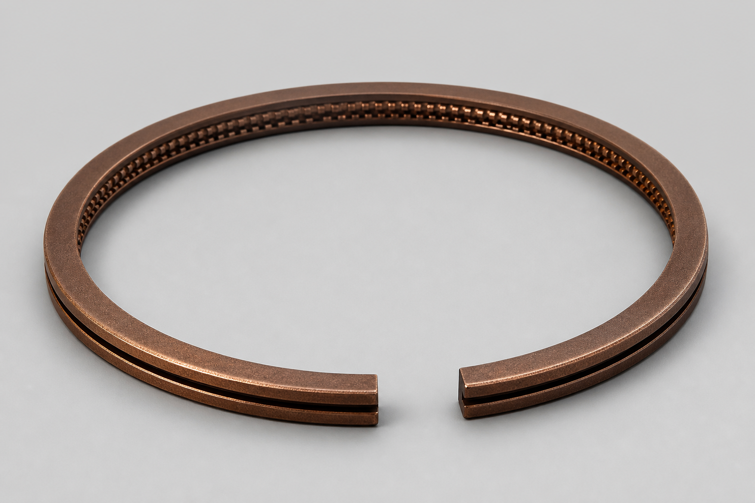 Ferroxided piston ring, bronze / antique bronze