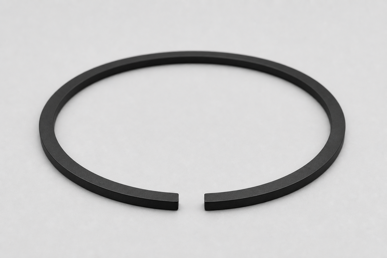 Phosphated piston ring, deep matte black
